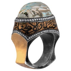 IGI Certified 1.60 Carat Natural Diamond Mosque Motif Statement Ring