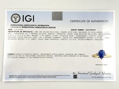 IGI Certified 1.60ct Natural Tanzanite & Diamond 14K Yellow Gold Ring  Size 7.5