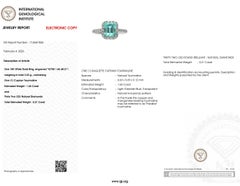 IGI Certified 1.65 Carat Paraiba and Diamond Ring in 18K White Gold