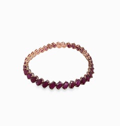 IGI Certified 16.74ct Rubies 14K Pink Gold Bracelet