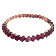 Bracelet en or rose 14 carats avec rubis certifié IGI de 16,74 carats