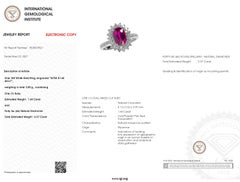 IGI Certified 1.68 Carat Burma Ruby and Diamond Ring in 18K White Gold