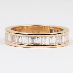 IGI Certified 1.68ct Natural Baguette-Cut Diamond Wedding Band — 18K Yellow Gold