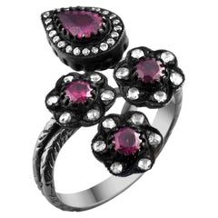 Anillo de oro de 8K con diamante y rubí de 1,72 quilates, certificado por IGI