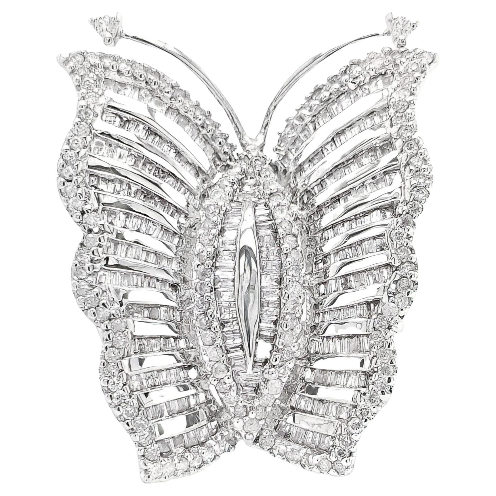IGI Certified 1.75ct Natural Diamonds 18K White Gold Butterfly Ring