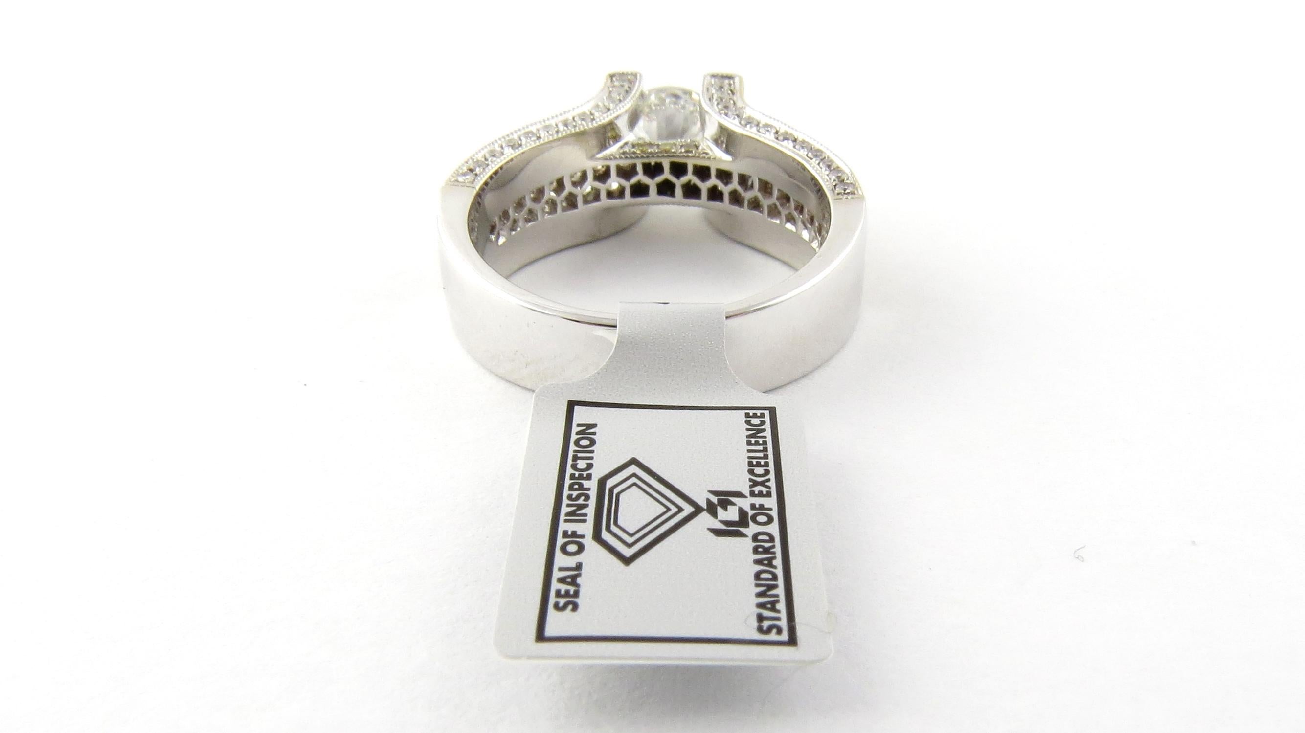 Modern IGI Certified 18 Karat White and Gold Natural White and Yellow Diamond Ring