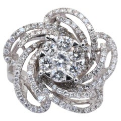 IGI Certified 1.82ct Diamonds Cocktail Ring in 18k White Gold