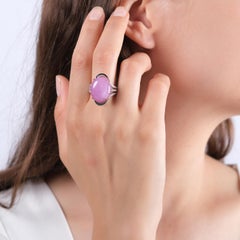 IGI Certified 18.68 Carat Natural Pink Tourmaline and Diamond Ring 14K Gold
