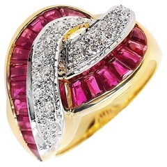 IGI Certified 1.86ct Natural Rubies 0.27ct Natural Diamonds 18K Gold Ring