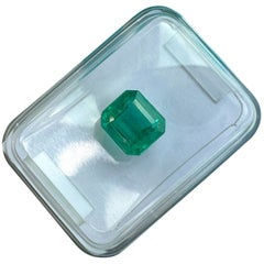 IGI Certified 1.87ct Natural Zambian Emerald Deep Green Octagon Cut Gemstone