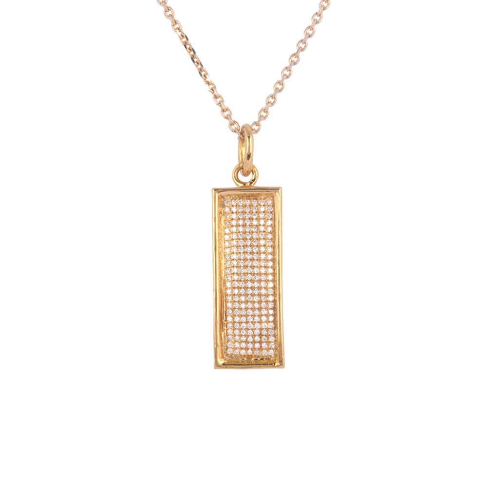 Crafted in 2.51 grams of 18-karat Yellow Gold, contains 161 Stones of Round Diamonds with a total of 0.27-Carats in F-G Color and VS-SI Clarity. This style doesn't include chain.

CONTEMPORARY AND TIMELESS ESSENCE: Crafted in 14-karat/18-karat with