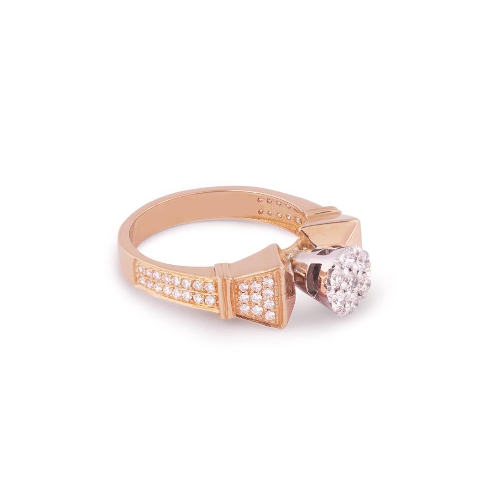 Crafted in 6.25 grams of 18-karat Rose Gold, The Kodle Ring contains 59 Stones of Round Diamonds with a total of 0.55-Carats in F-G Color and VVS-VS Clarity.

CONTEMPORARY AND TIMELESS ESSENCE: Crafted in 14-karat/18-karat with 100% natural diamond