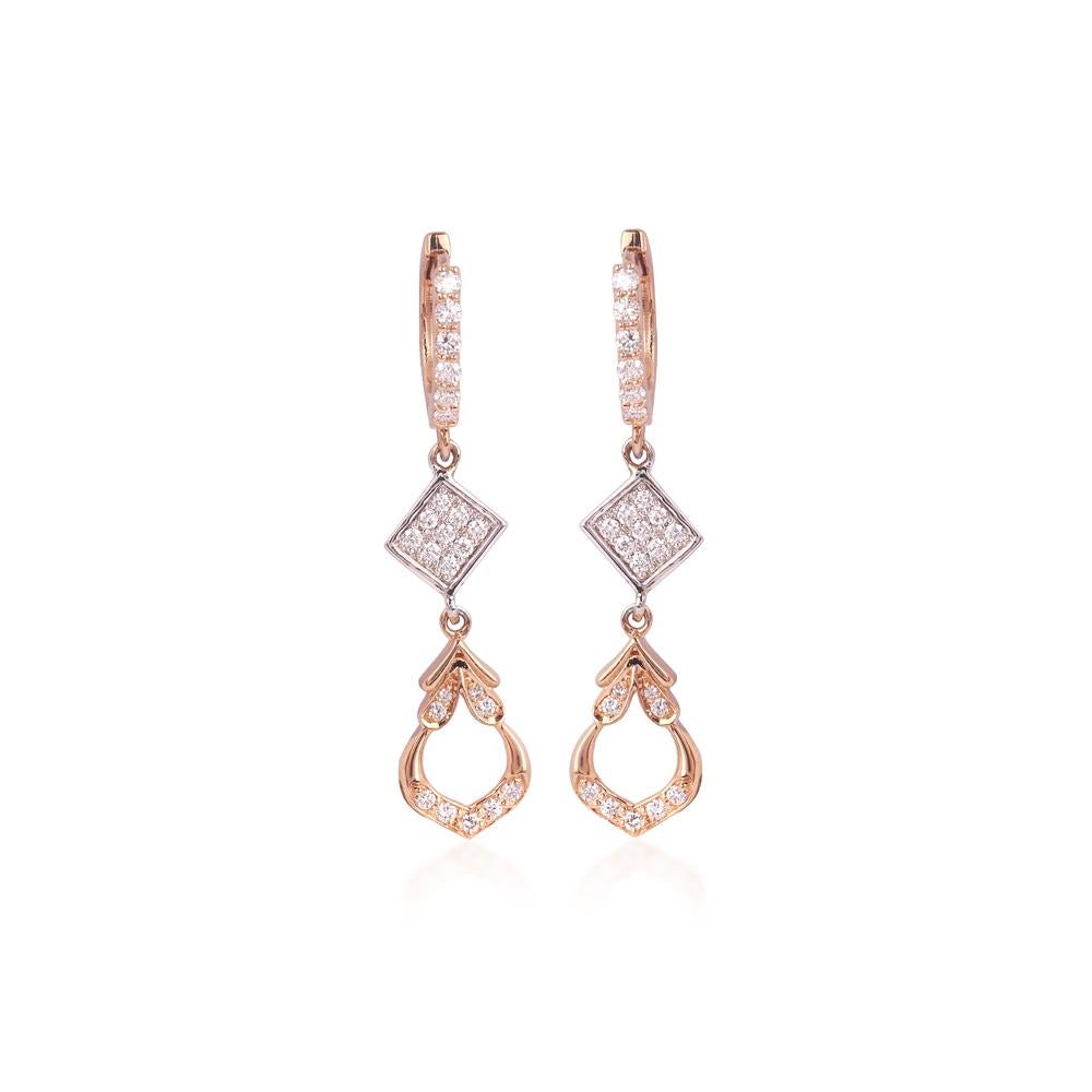 Contemporain Collier et boucles d'oreilles en or 18 carats certifié IGI 0,6 ct de diamant naturel F-VVS en vente