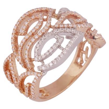 IGI Certified 18k Gold 0.6 Carat Natural Diamond F-VVS Yellow Crisscross Ring For Sale