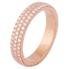 IGI Certified 18k Rose Gold 0.9 Carat Natural Diamond F-Vvs Eternity Band Ring
