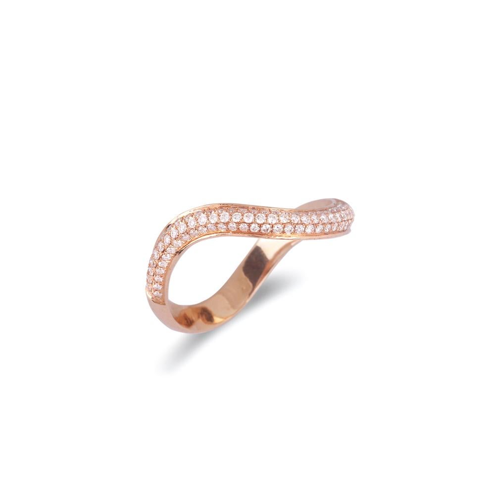Crafted in 2.24 grams of 18-karat Rose Gold, The Rainsto Band Ring contains 90 Stones of Round Diamonds with a total of 0.23-Carats in F-G Color and VVS-VS Clarity.

CONTEMPORARY AND TIMELESS ESSENCE: Crafted in 14-karat/18-karat with 100% natural