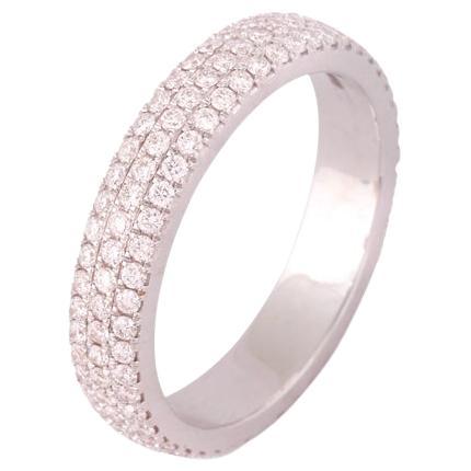 IGI-zertifizierter Eternity-Ring aus 18 Karat Weißgold mit 0,9 Karat natürlichem Diamant F-VVS