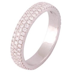 IGI Certified 18k White Gold 0.9ct Natural Diamond F-VVS Eternity Band Ring