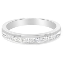 IGI Certified 18k White Gold 1/2 Carat Diamond Wedding Band Ring