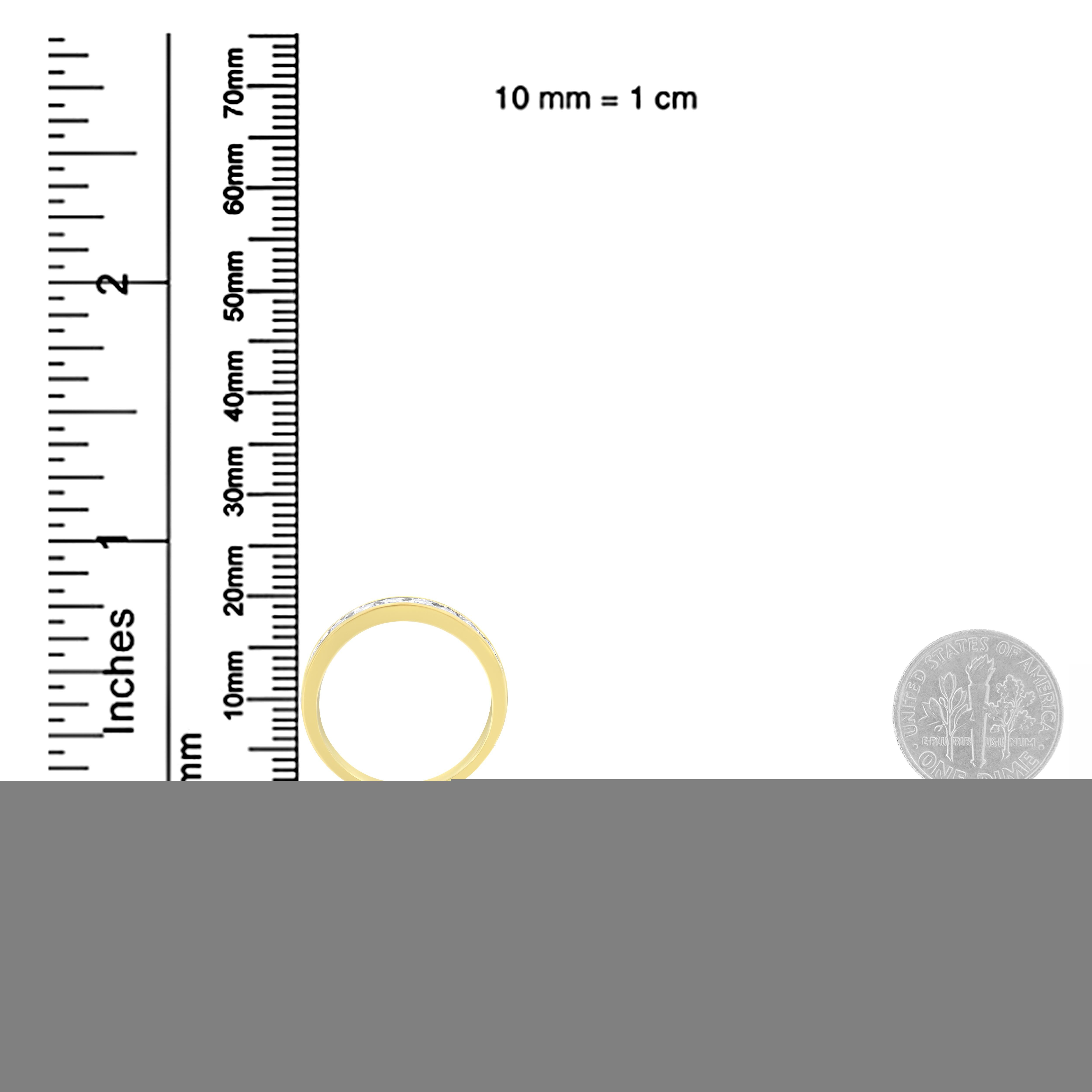 En vente :  Bague d'anniversaire à 11 pierres en or jaune 18 carats certifiée IGI, diamant 1,0 carattw 4