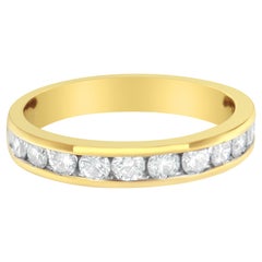 IGI-zertifizierter 18 Karat Gelbgold 1,0 Karat Gelbgold Diamant 11 Stein Jahrestag-Ring