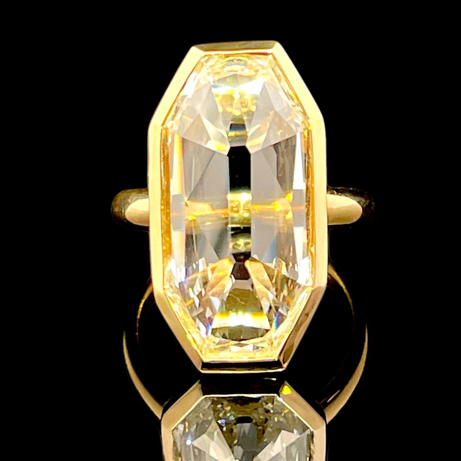 NYCDBI#58814 /ACATW
This stunning 18k Yellow Gold Ring, featuring a breathtaking 7.36ct Octagonal G VS1  Lab Diamond . Certified by IGI (IGI Number: 689505228), this exquisite piece combines luxury and sophistication, making it the perfect statement
