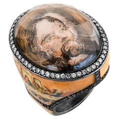 IGI-zertifiziert 1,90 Karat natürlicher Diamant Jesus-Motiv Statement Ring