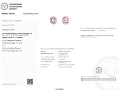 IGI Certified 1.94 Carat Padparadscha and Diamond Earrings in 18K White Gold