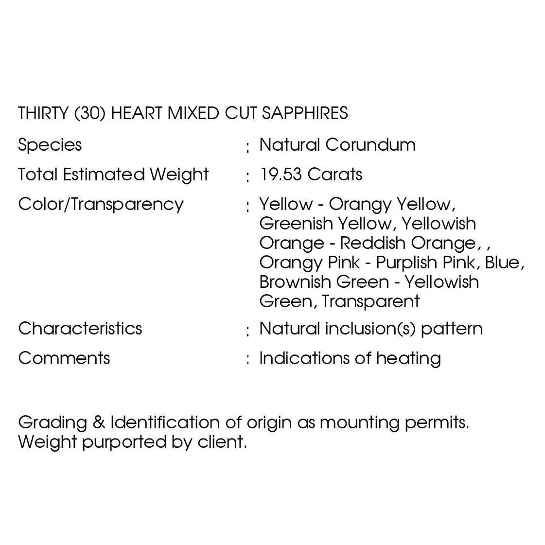IGI Certified 19.53 Carat Natural Multi-Color Sapphires 14k White Gold Bracelet 5