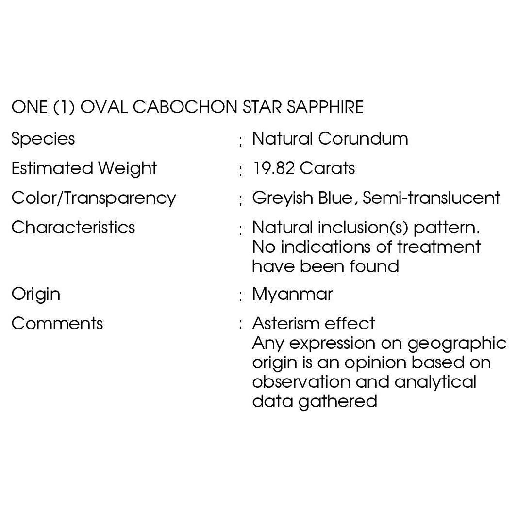 IGI Certified 19.82ct Untreated Burma Star-Sapphire 4.01ct Diamonds Gold Ring For Sale 5