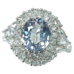 IGI Certified 1.99 Carat Unheated Sapphire & Diamond Ring in 18K WhiteGold