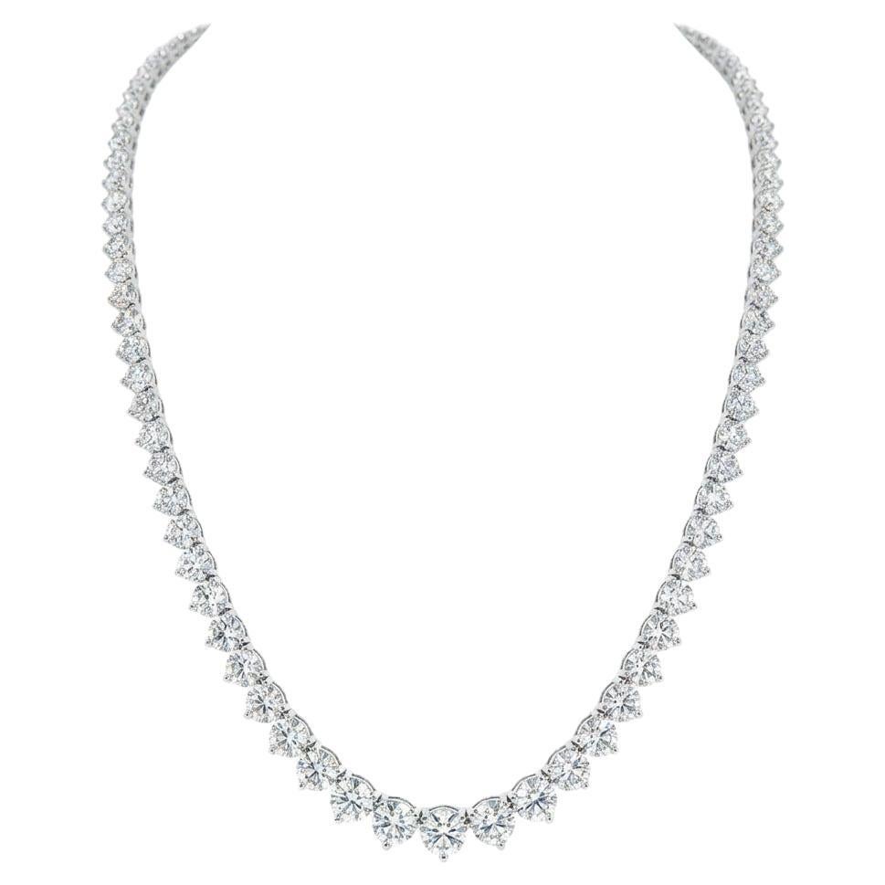 Collana Riviera in oro bianco 14K con diamante certificato IGI da 20 carati