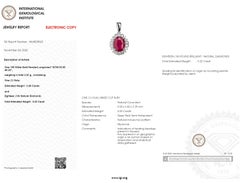IGI Certified 2.00 Carat Burma Ruby and Diamond Pendant in 18K White Gold