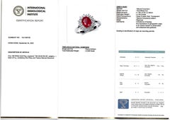 IGI Certified 2.00 Carat Burma Ruby & Diamond Ring in 18K White Gold