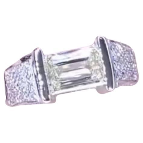 IGI Certified 2.00 Carat Emerald Shape Diamond 18K Gold Ring