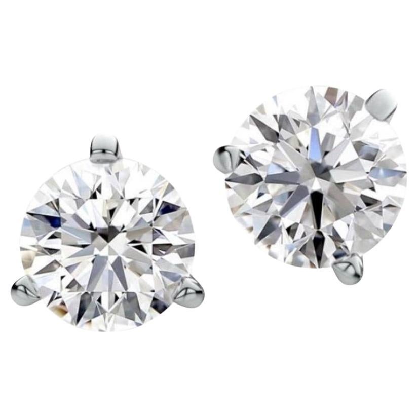 Boucles d'oreilles en or 18 carats avec diamants certifiés IGI de 2,00 carats, sans défaut interne EX  en vente
