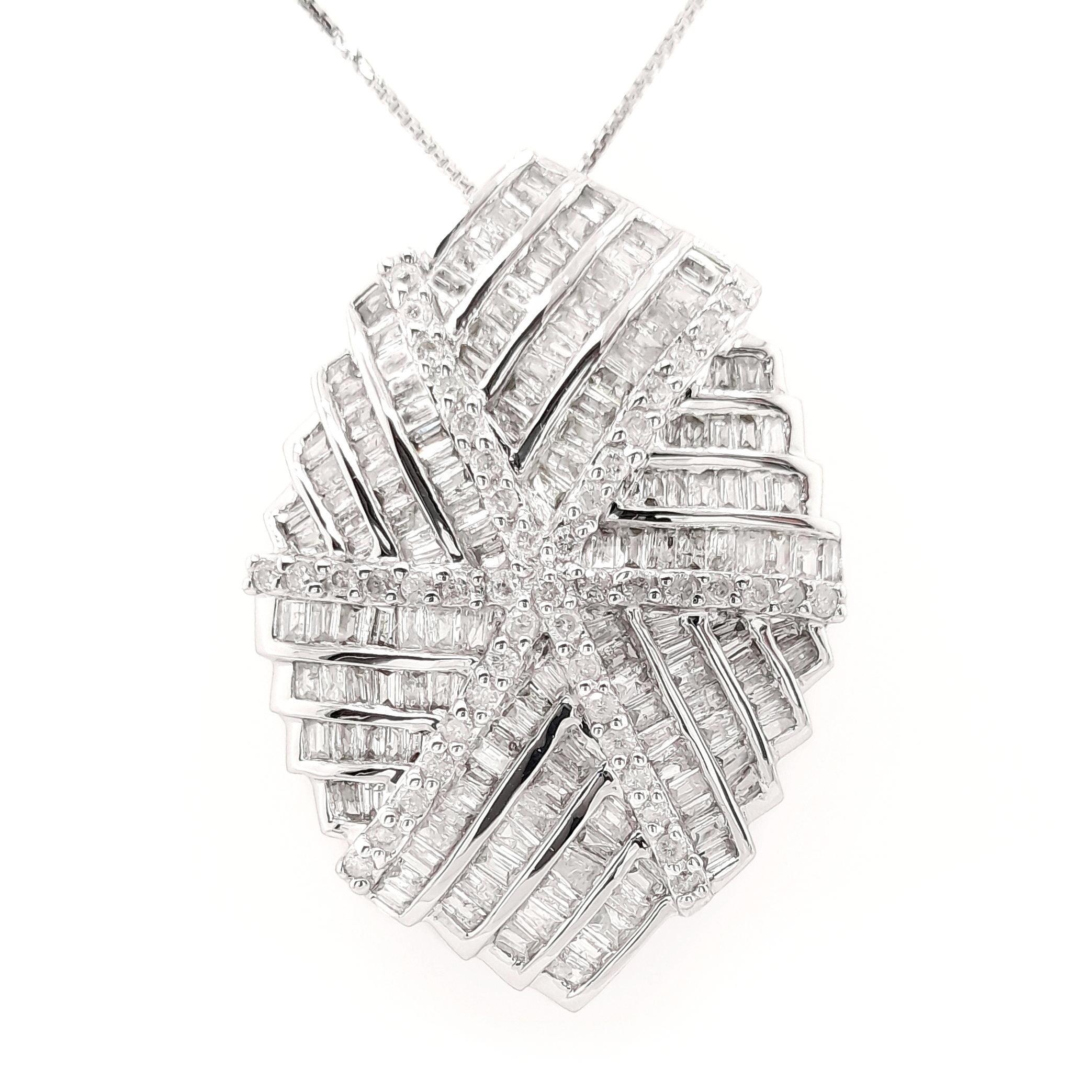 Collana in oro bianco 18 carati con diamanti naturali certificati IGI da 2,00 ct. In condizioni Nuovo in vendita a Hong Kong, HK