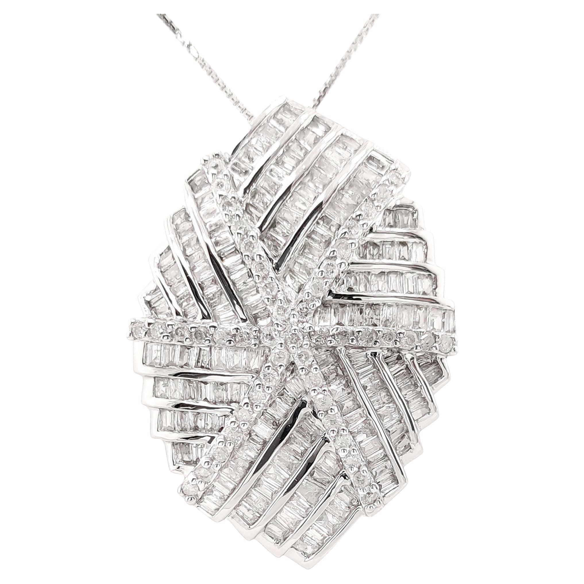 IGI Certified 2.00ct Natural Diamonds 18K White Gold Necklace
