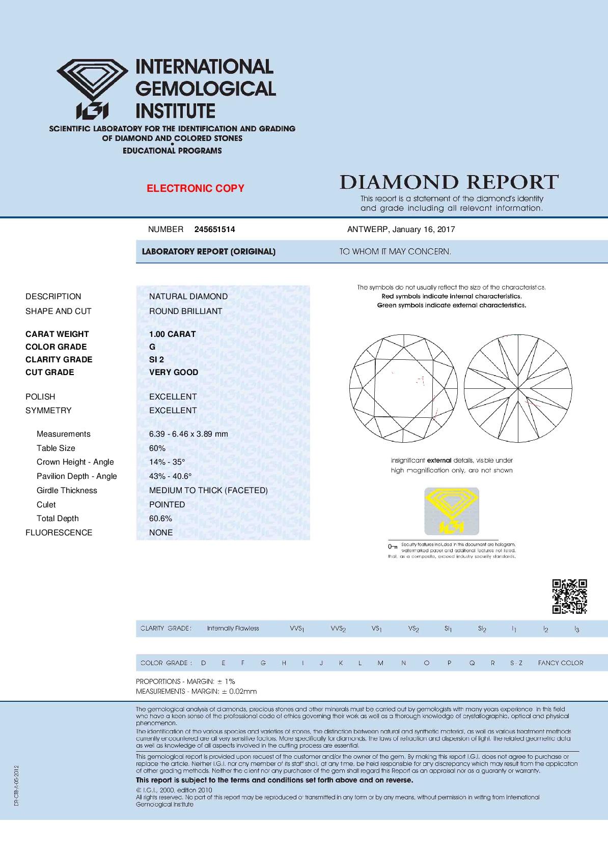 Modern Vivid Diamonds IGI Certified 2.01 Carat Diamond Stud Earrings