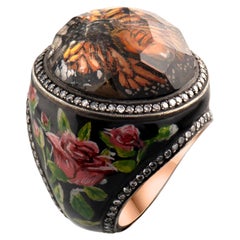 IGI zertifiziert 2,01 Karat Naturdiamant Biene und Blumenmotiv Statement Ring