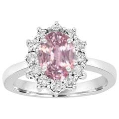 IGI Certified 2.01 Carat No Heat Orangy Pink Padparadscha Sapphire Ring