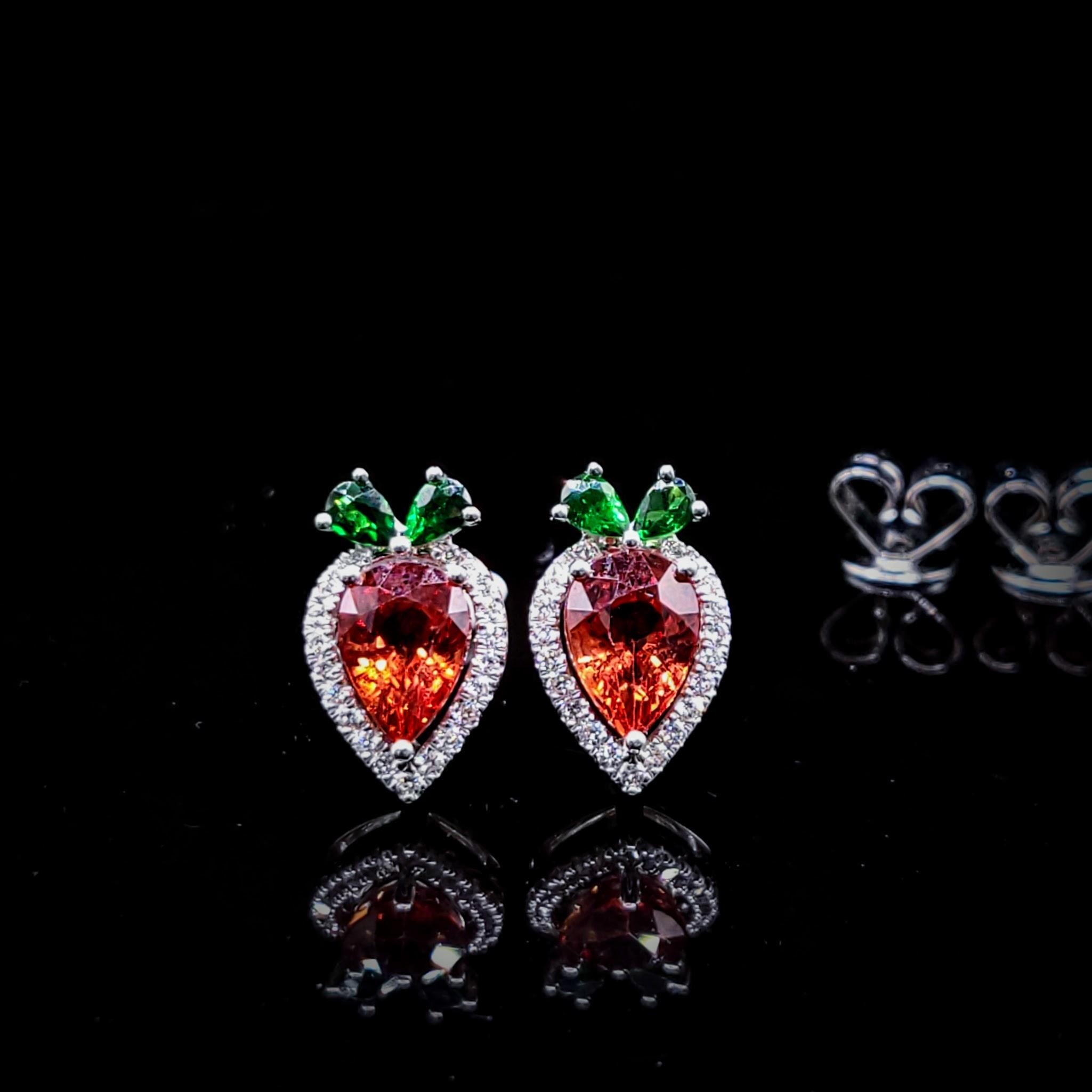 Pendientes de Zafiro, Tsavoritas y Diamantes de Oro Blanco de 18 K con Certificado IGI de 2,01 ct en venta 4