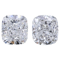 IGI Certified 2.02ct Pair of Cushion-Shaped Diamonds