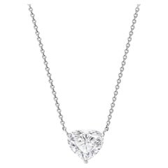 IGI Certified 2.03 Carat Diamond Heart Shaped Pendant Si2 Clarity Necklace