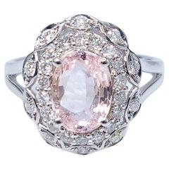 IGI Certified 2.04 Carat No heat cyelon Sapphire & Diamond Ring 18K White Gold
