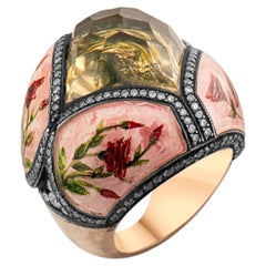 IGI Certified 2.12 Carat Natural Diamond Bird and Floral Motif Statement Ring