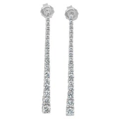 IGI Certified 2.16ct Diamonds Drop Earrings in 18k White Gold