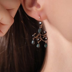 IGI Certified 2.2 Carat Natural Emerald and Diamond Drop Earrings in 8K Gold