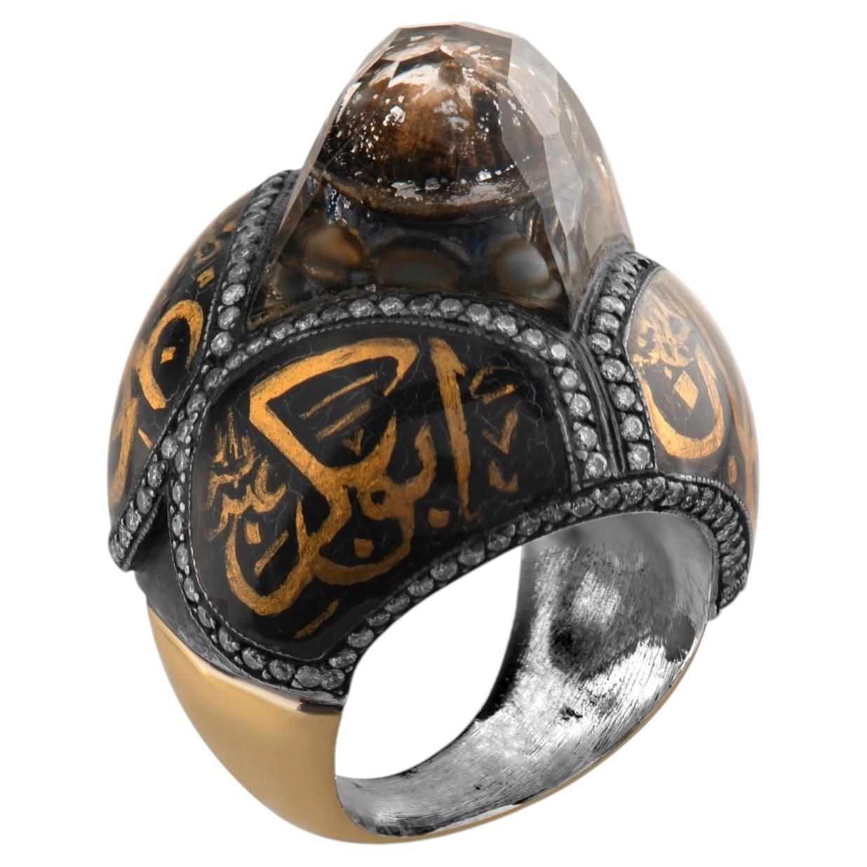 IGI Certified 2.20 Carat Natural Diamond Mosque Motif Statement Ring