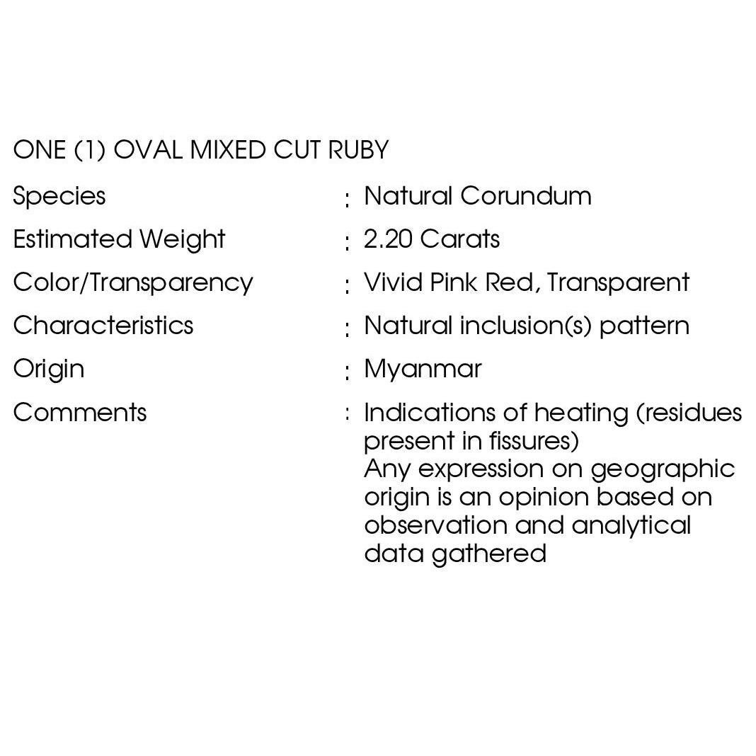 IGI Certified 2.20ct Burma Vivid Ruby and 0.74ct Diamonds Platinum Ring For Sale 6